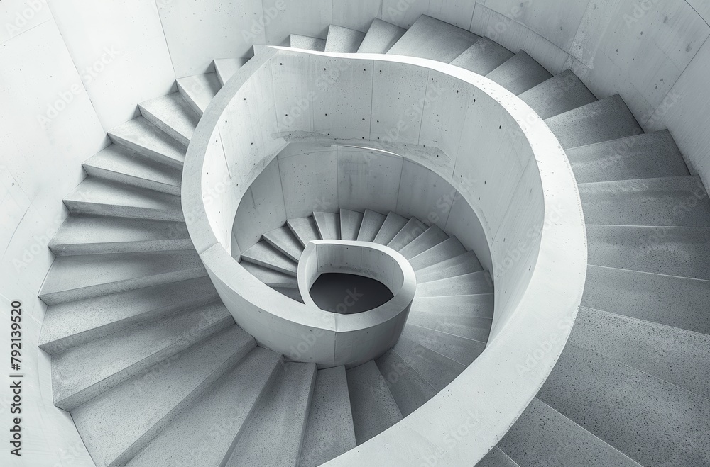 Fototapeta premium A Spiral Staircase in Black and White
