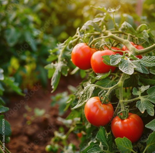 A Bunch of Tomatoes Growing on a Vine