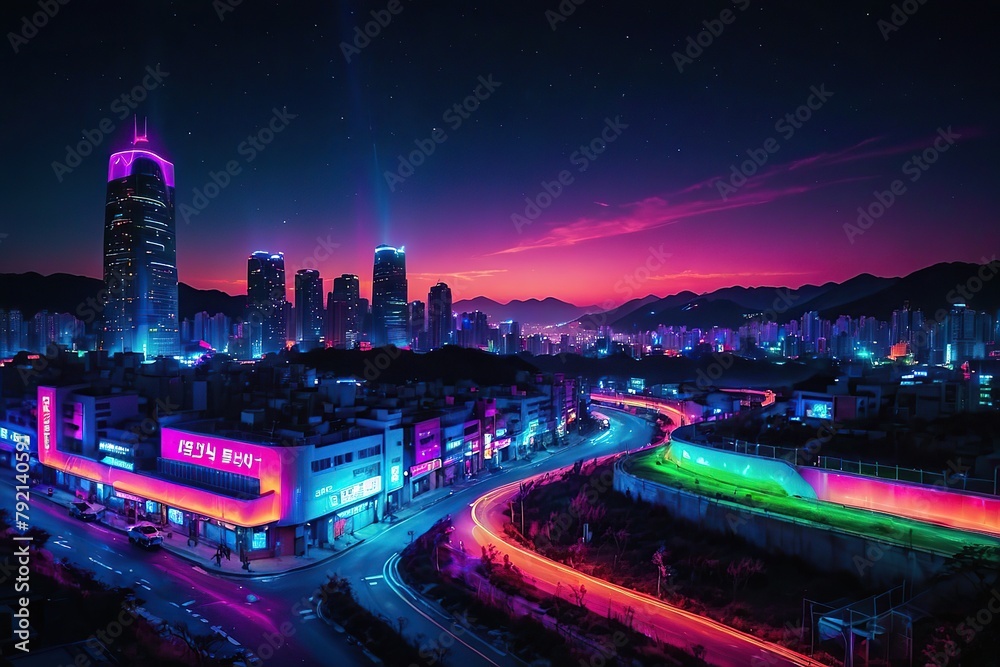 Fototapeta premium korean night city