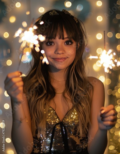 Woman Holding Sparkler