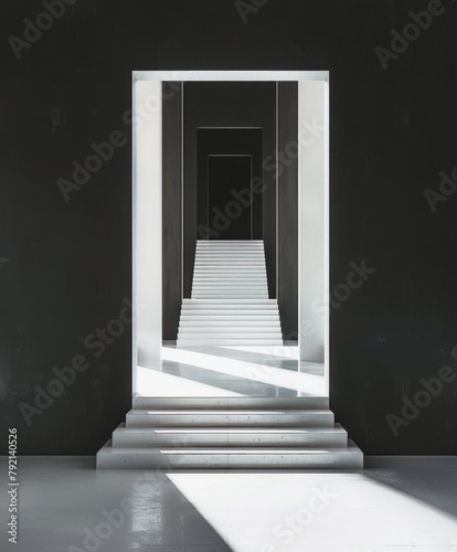 Stairs Leading to an Open Door