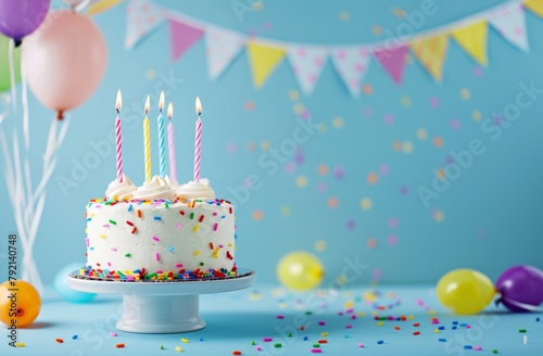 Colorful Sprinkle Birthday Cake With White Frosting