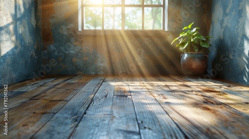 Vase on Wooden Floor by Window