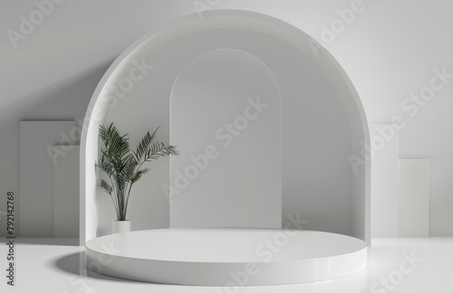 Plant in a White Vase on a White Table