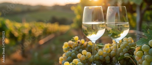Two Glasses of Wine on Table