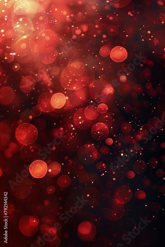 Vibrant Red and Black Background With Numerous Lights