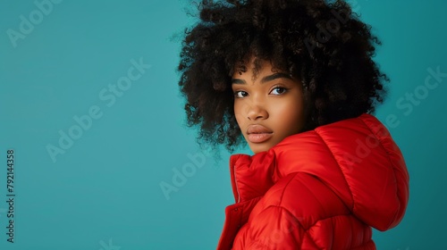 Young Girl in Red Puffy Coat