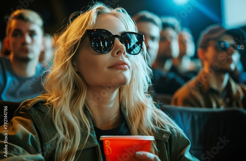 Woman Wearing Sunglasses Sitting Next to Man