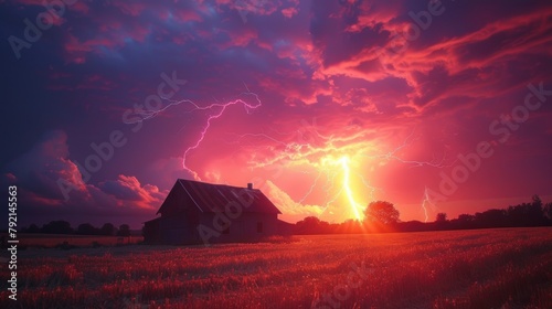 Lightning scene wallpaper  beautiful sky background