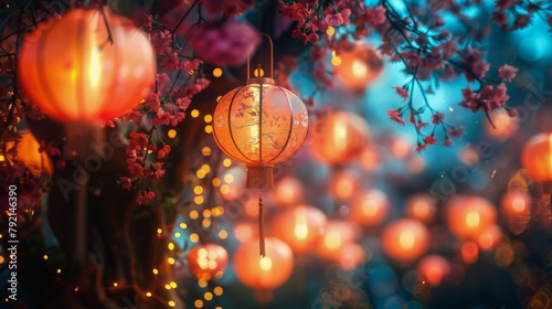 Lanterns Hanging From Tree