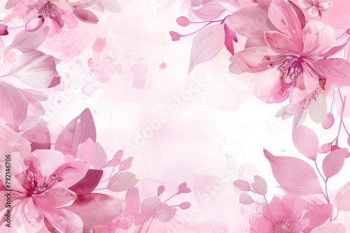 Pink Flower Close Up on White Background