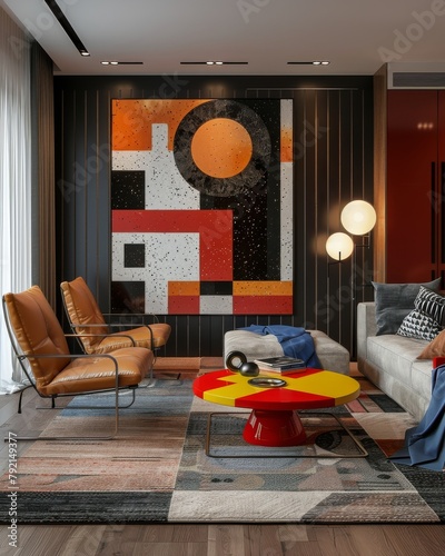 Brightly Colored Living Room With Modern Furniture