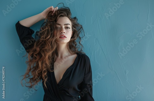 Woman in Black Swimsuit Posing for Picture