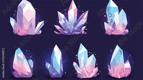 Quartz geometric crystal. Luxury color ice Crystal © zoni