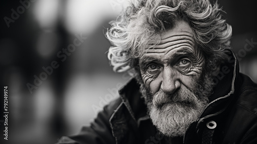Portrait of a Thoughtful Elderly Man with a White Beard © heroimage.io
