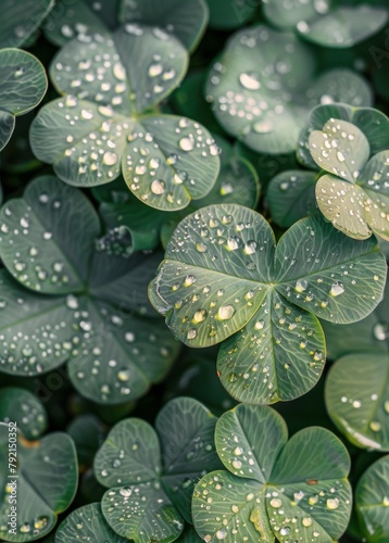 Lush Green Leaves With Water Droplets