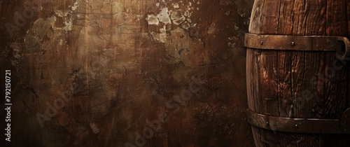 Wooden Barrel on Table