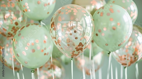 Green and Gold Balloons in a Bunch