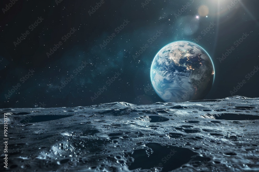 Obraz premium A View of Earth From the Moon