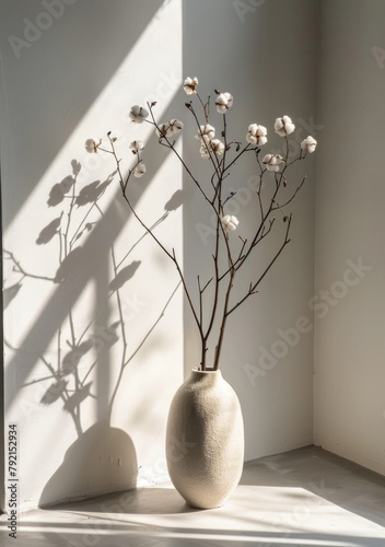White Vase With Flowers