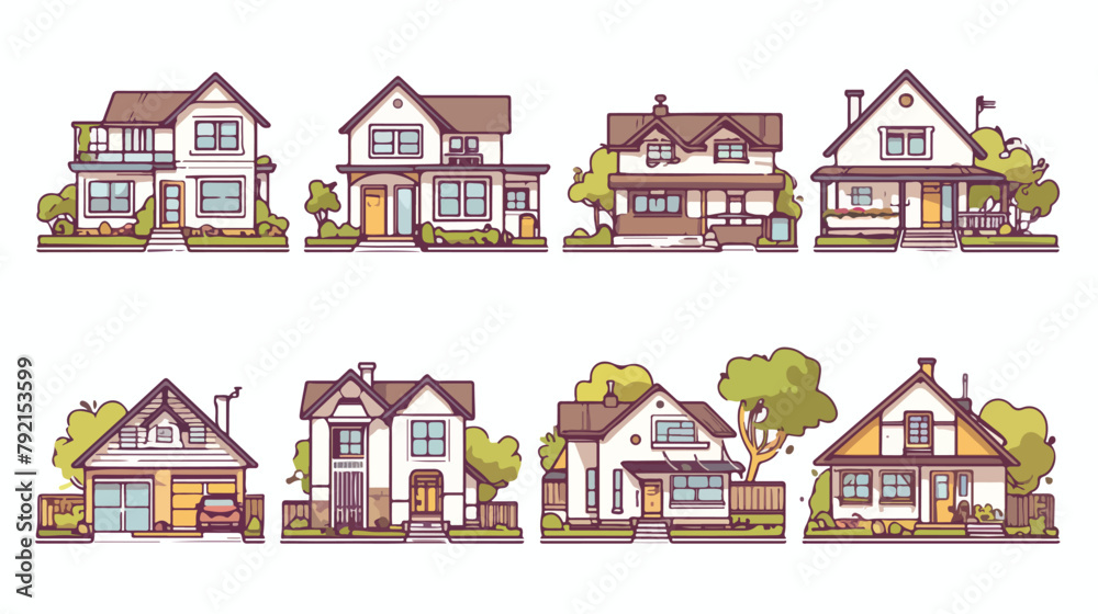 Real Estate thin line web icons set. Outline stroke