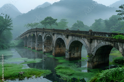 bridge over the river in the mountains, Demodara Nine Arch Bridge