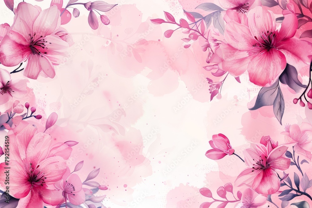 Pink Flower Close Up on White Background