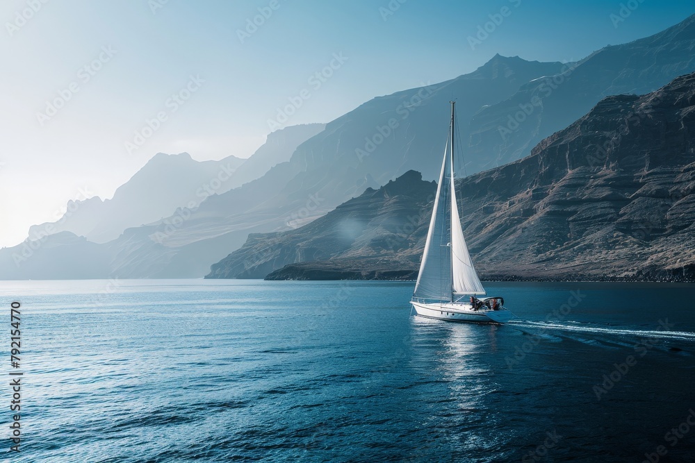 Fototapeta premium Sailboat Sailing on Open Water