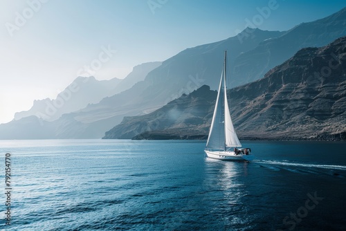 Sailboat Sailing on Open Water