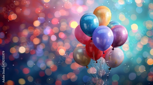 Group of Balloons Floating in the Air