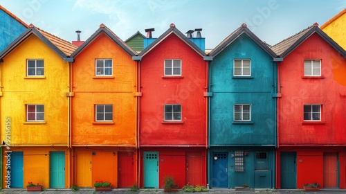 Yellow House With Blue Door and Window