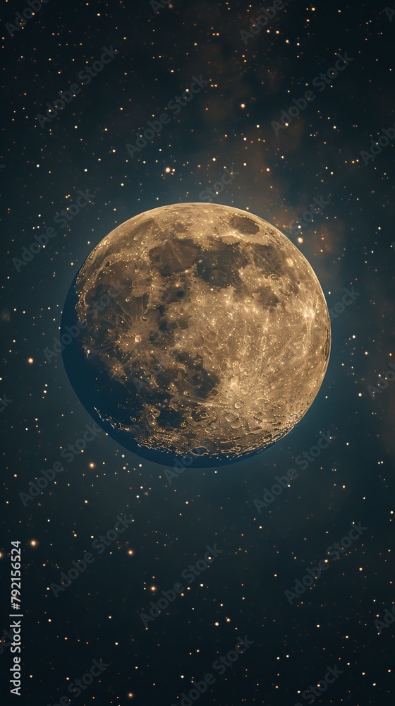 Fototapeta premium Blue Moon Over Mountain Range