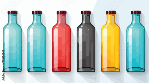 Realistic glass 3d blank bottle. Vector Bottles iso