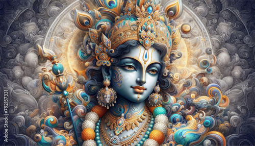 Lord Shree Krishna Painting - Generative AI
