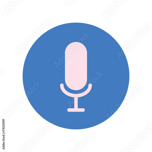 MP3 player icon, recording icon illustration. Flat design style. press equipment design element