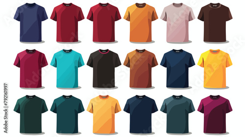 Realistic vector Men T-shirt set. Full editable dif