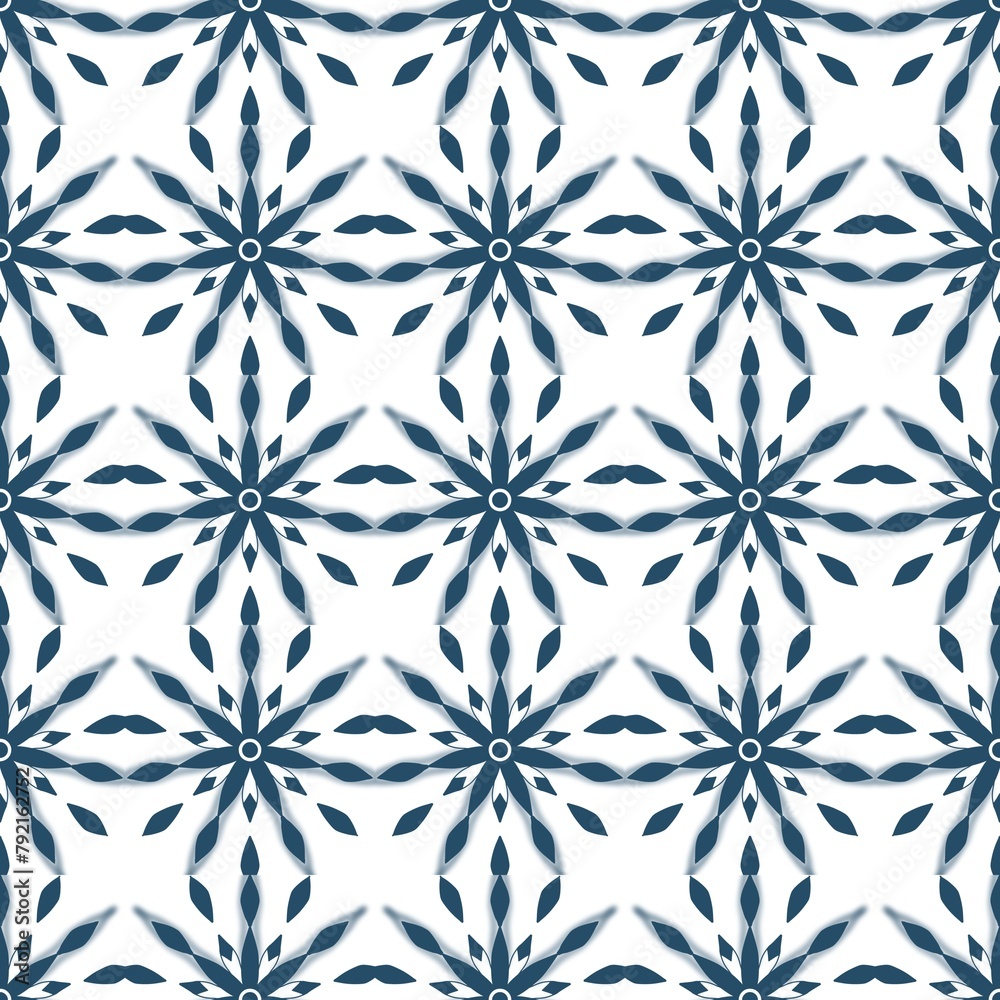 Seamless pattern with blue flowers and white background Seamless pattern with blue flowers and white background