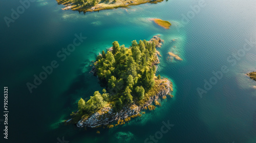 Ilha pequena vista de cima photo