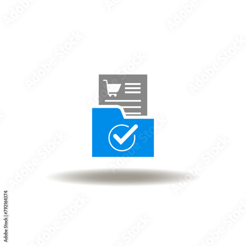 Vector illustration of directory and document list of pay purchasing. Icon of purchase order.