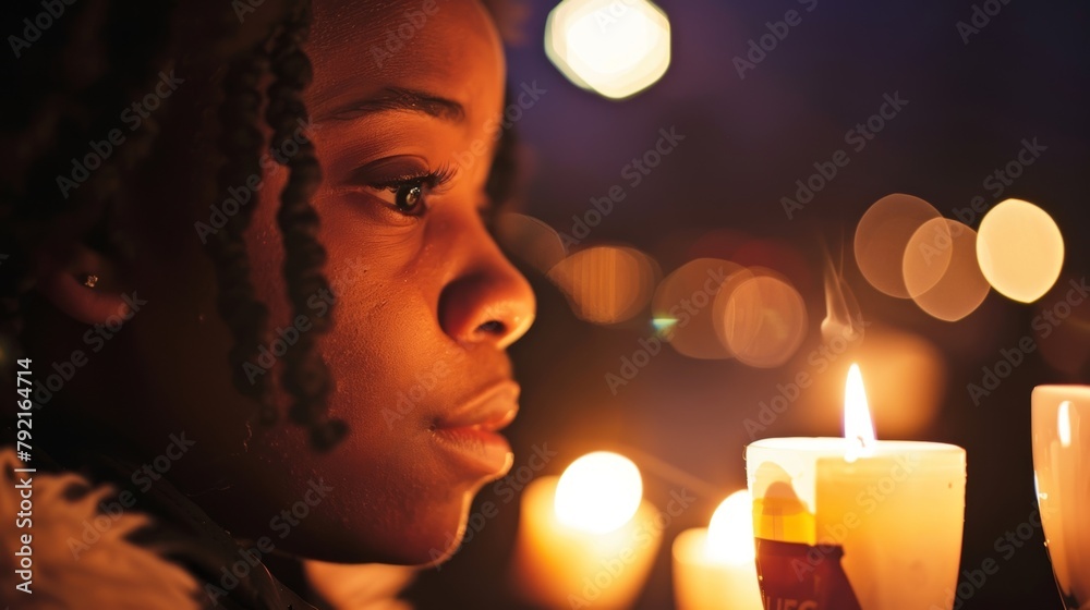 A candlelight vigil held in memory of those who have lost their lives or suffered injuries during riots highlighting the devastating consequences of excessive force . A candlelight vigil held in memory of those who have lost their lives or suffered injuries during riots highlighting the devastating consequences of excessive force .