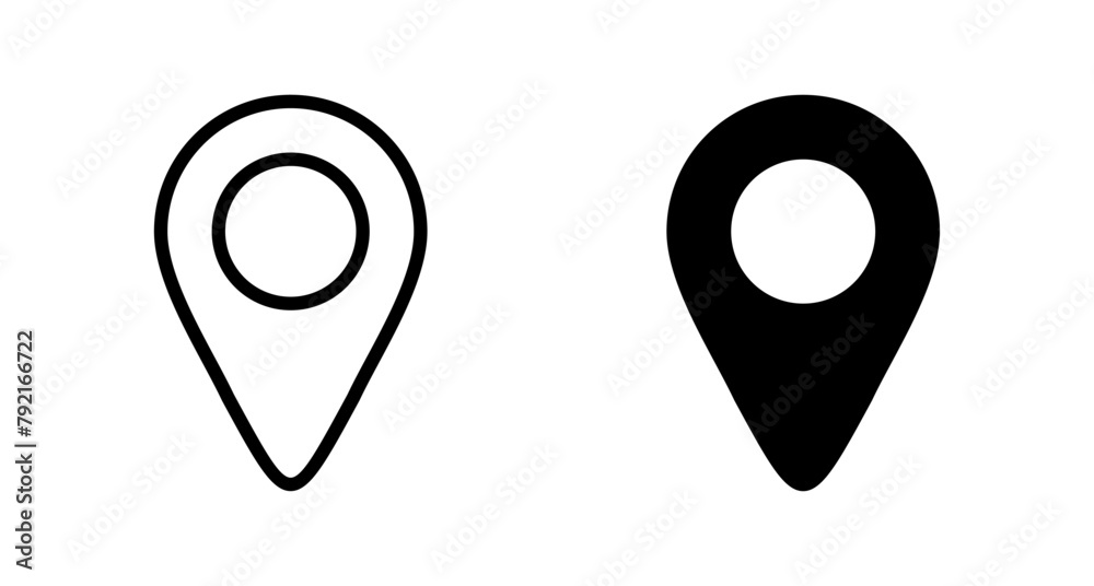 Pin icon vector isolated on white background. Location icon. Map pointer icon. Point. Locator. Address Pin icon vector isolated on white background. Location icon. Map pointer icon. Point. Locator. Address