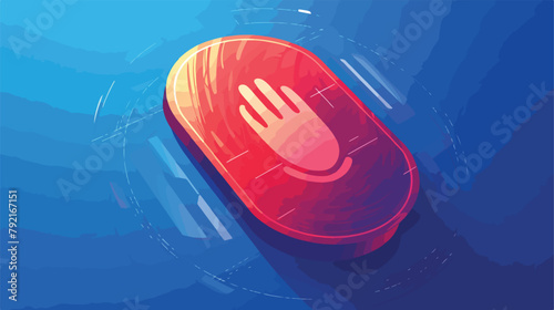 Red touch fingerprint id app with shadows vector il