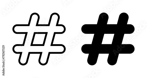 Hashtag icon vector isolated on white background. hashtag vector icon