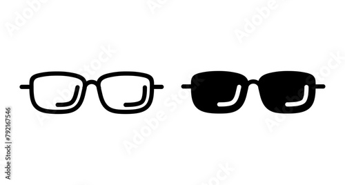 Glasses icon vector isolated on white background. Stylish Eyeglasses. Glasses vector. Optical concept