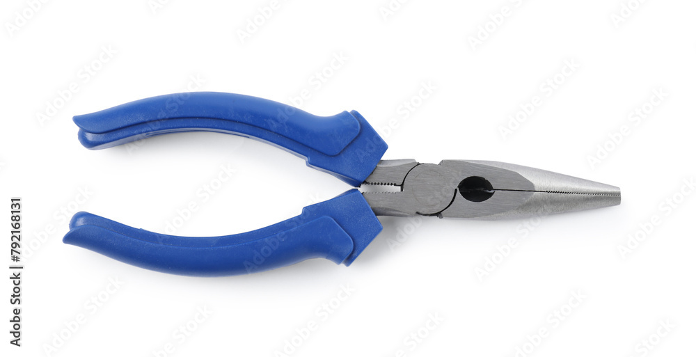 Fototapeta premium One needle nose pliers isolated on white, top view