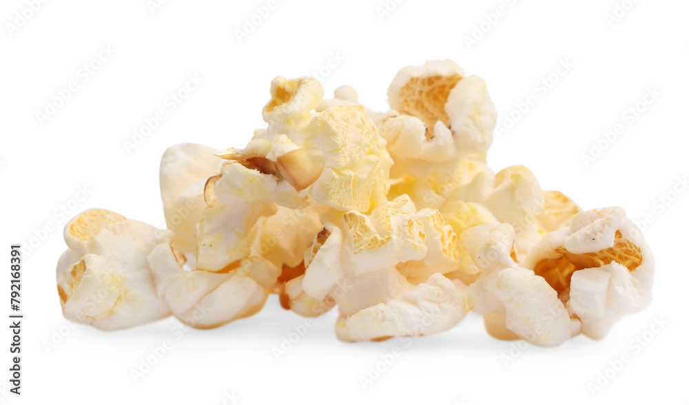 Fresh popcorn isolated on white. Tasty snack Fresh popcorn isolated on white. Tasty snack