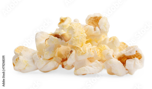 Fresh popcorn isolated on white. Tasty snack © New Africa