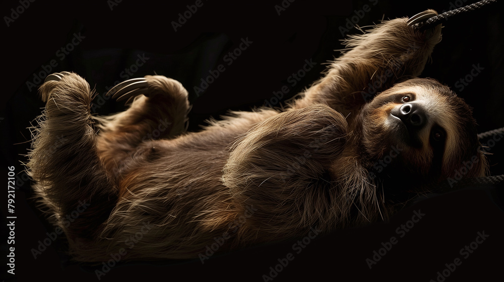 Fototapeta premium Hanging Sloth, Gentle Gaze