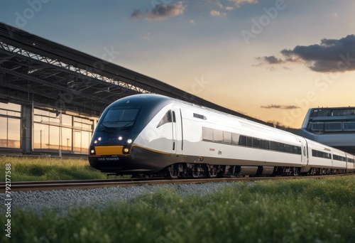'express intercity set train railroad railway passenger locomotive high speed modern isolated object group subway car transport electric white transportation model'