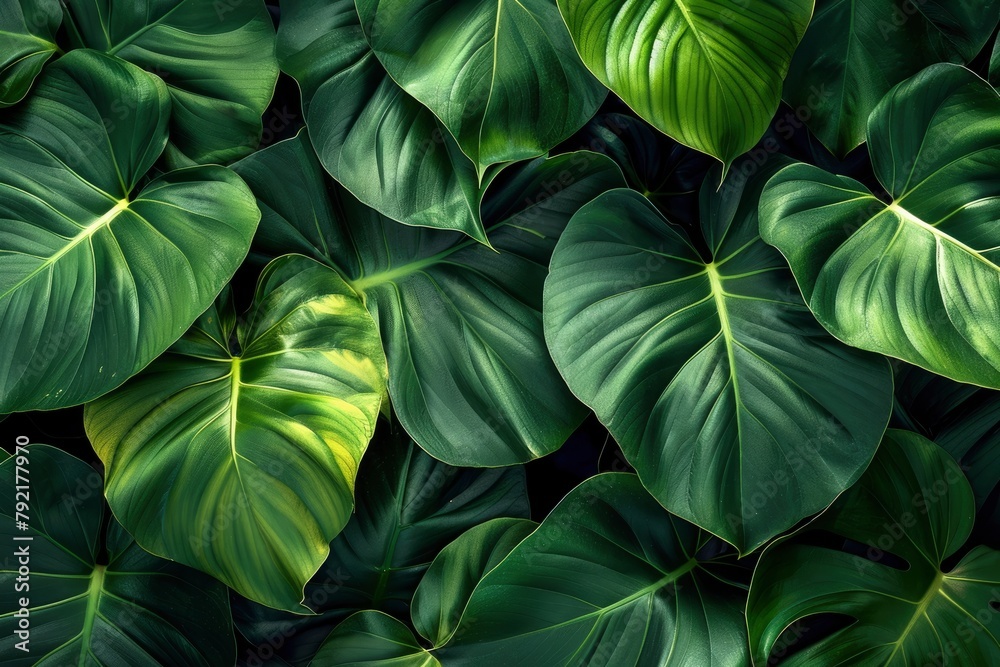 Abstract background of big green leaves - generative ai Abstract background of big green leaves - generative ai